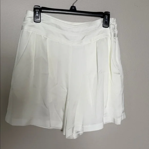 Ramy Brook Ivory High Waist Satin Women's Shorts